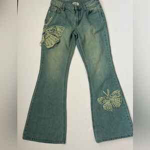 BDG Low Rise Flare Women’s 26 Butterfly Appliqué Urban Outfitters